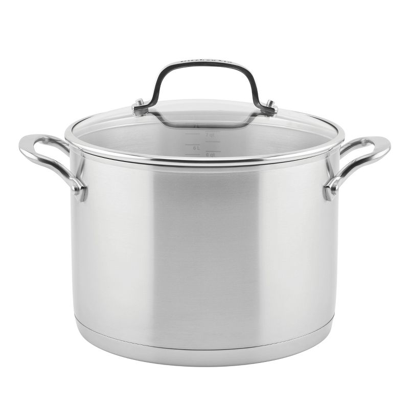 KitchenAid 3-Ply Base Stainless Steel 8qt Stockpot with Lid, 1 of 17