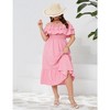 Women Plus Size Off Shoulder Maxi Dress Ruffle Flowy Casual Summer Boho Long Dresses - 4 of 4