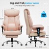 COMHOMA Big and Tall Office Chair 400lbs High Back Chair with Ergonomic Lumbar Support, Leather Executive Chair with Footrest - 2 of 4