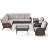 POCASSY 6 Piece Outdoor Sectional Furniture with Swivel Chairs, Brown Wicker L-Shape Sectional Corner Sofa Set with Deep Seat High Back Thick Cushion - 2 of 4