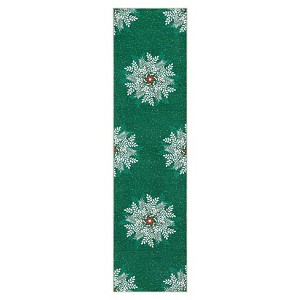 Christmas Snowflake Area Rug, Washable Non Slip Low Pile Soft Floor Carpet, Non-Shedding Throw Rug for Living Room, Bedroom - 1 of 4