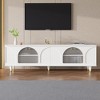 YOOCOZZ Stylish Style TV Stand for TVs Up to 78'' with Adjustable Shelves, Gold Handles and Arch Fluted Glass Doors - 2 of 4