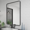 Vynxaria 24x36" Black Aluminium Frame Bathroom Mirror - HD Clarity & Safety - 2 of 4