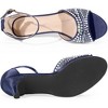 BLISSFUL STEP Women's Rhinestone Ankle Strap Kitten Heel Sandals - 4 of 4