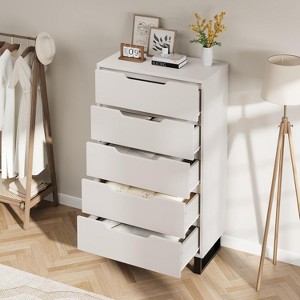 5 Drawers Dresser for Bedroom, 50" Tall Dresser, Freestanding Vertical Drawer with Storage, Wooden Closet Chest Storage for Living Room - 1 of 4