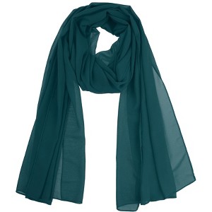 Elerevyo Women's Solid Chiffon Sheer Lightweight Soft Long Scarf Shawl 1 Pc - 1 of 4