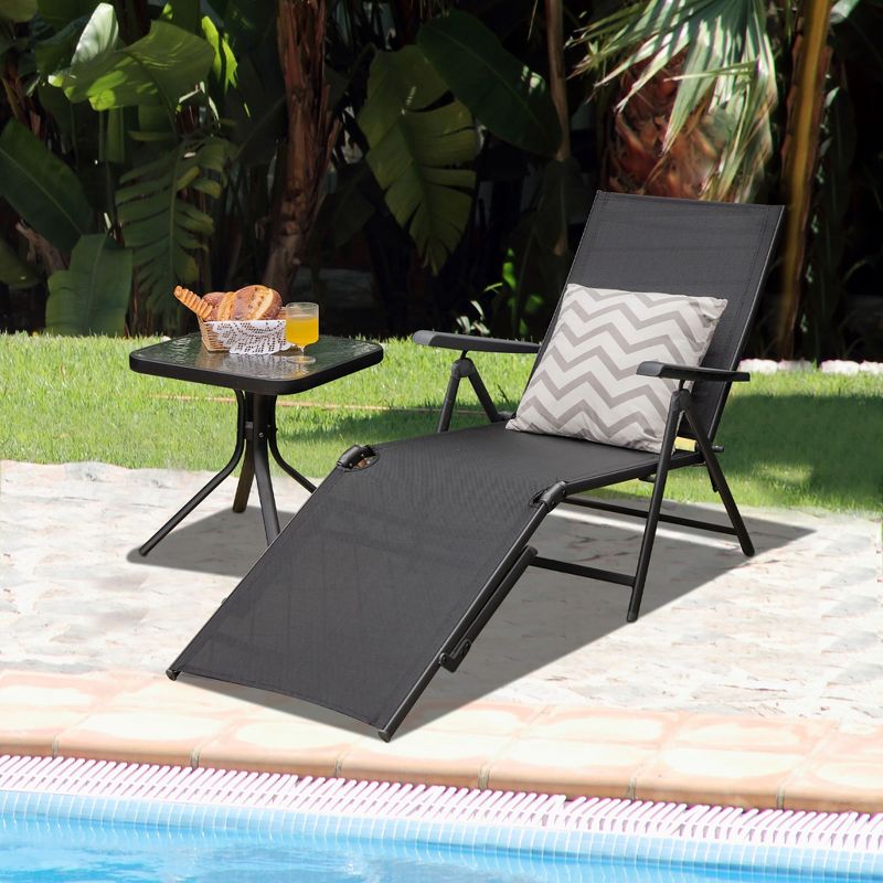 Tangkula Outdoor Adjustable Chaise Lounge Chair Patio Beach Folding Recliner Lounge, 3 of 8