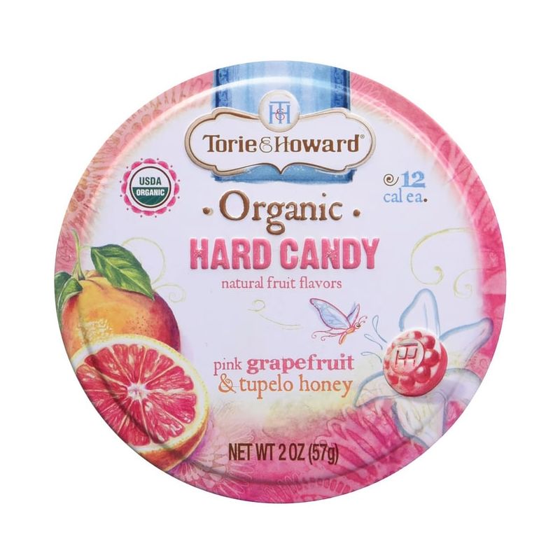 Torie & Howard Organic Hard Candy - Pink Grapefruit & Tupelo Honey, 1 of 2