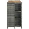 vidaXL Modern PE Rattan and Steel Bar Table with Acacia Wood Tabletop, Convenient Storage Rack in Gray and Brown for Indoor/Outdoor Use - 3 of 4