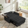 NicBex Velvet Loveseat Sofa Modern Loveseat Sofa Bed  with Tufted Back and Armrests,Convertible Sleeper Couch Pull Out Bed for Living Room,Black - 4 of 4