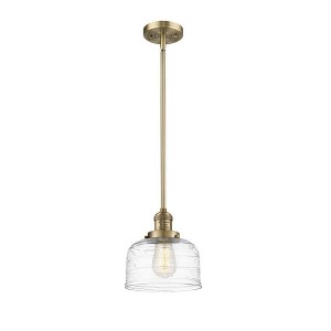 Bell - 1 Light Stem Hung Mini Pendant In Industrial Style-10 Inches Tall and 8 Inches Wide - 1 of 1