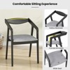 Tangkula 4 PCS Wooden Dining Chair Linen Fabric Upholstered w/Armrests & Padded Cushion Rubber Wood Frame Mid-Century Modern Accent Side Chairs - 4 of 4