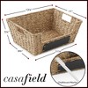 Casafield (Set of 2) Water Hyacinth Seagrass Pantry Baskets with Handles and Chalkboard Labels, Wide Woven Storage Baskets for Kitchen Shelves - 3 of 4
