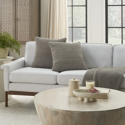 Mina Victory Woven Chenille 18" x 18" Gray Throw Pillow Set