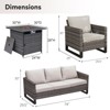 Buenhomino Patio Wicker Furniture Set with Fire Pit Table, PE Rattan Swivel Patio Chairs with Propane Fire Pit Table, 5 Pieces Patio Conversation Set - 4 of 4