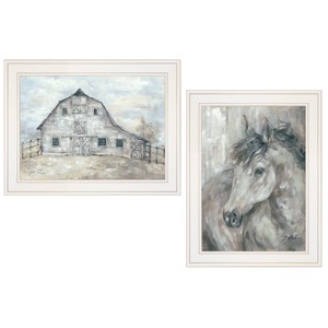 True Spirit (Horses) 2-Piece Vignette by Debi Coules, White Frame - 1 of 1