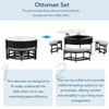 Lift Top Coffee Table with 3 Ottoman, Modern Round Center Table with Hidden Storage, Wood Cocktail Table for Living Room Bedroom Office - 4 of 4