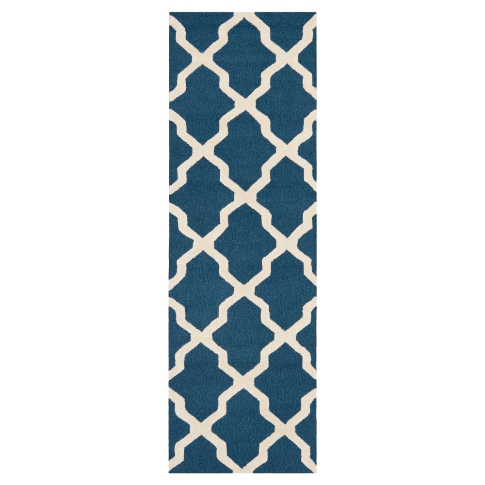 2'6inx6' Maison Tetured Rug Navy Blue/Ivory - Safavieh