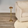 Royal Hampton 26 Inch Drink Side Table with Round Top and Turned Pedestal Metal Base - 3 of 4