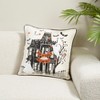 Saro Lifestyle Spooky Night Haunted House Down Filled Throw Pillow, 18", Natural - 3 of 3