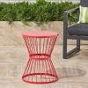 MOEPISY 16 inch Patio End Table Red - 3 of 4