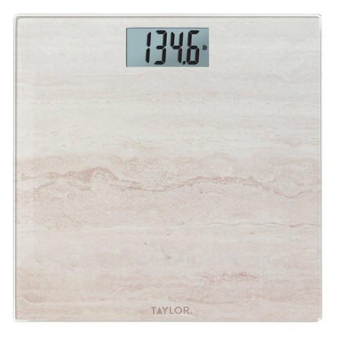 Taylor Digital Scales for Body Weight, Highly Accurate 400 LB Capacity,  Durable Glass Platform 11.8 x 11.8 Inches, Easy to Read 3.2 Inches x 1.5