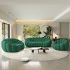 WJSHome Upholstered Bean Bag Bubble Sofa Curved Couch, 3D Honeycomb Shape Modern Couches for Living Room (Green, 1 Seater, 2 Seater, 3 Seater) - 2 of 4