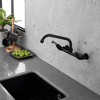 BWE Double-Handles Commercial Sink Faucet with 8" Swivel Spout Wall Mount Standard Kitchen Faucet - 2 of 4