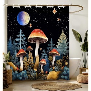 Shower Curtain for Bathroom Waterproof Unique Mushroon Plants Girls Chic Print Design 70.8x70.8 Inch - 1 of 1