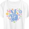 Women's - Instant Message - Peace Sign & Flowers Short Sleeve Graphic T-Shirt - 2 of 4