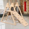 Whisen 4-in-1 Foldable Wooden Swing Set with Baby Swing, Slide, Ladder, and Climbing Wall, Gift for Kids - Natural Wood - 4 of 4