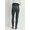 Hello Miz Women's Over The Belly Faux Leather Maternity Leggings - 3 of 4