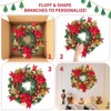 24 Inch Pre-Lit Christmas Wreath with Lights, Xmas Wreath with Red & Gold Berries Ball Ornaments for Front Door - 3 of 4
