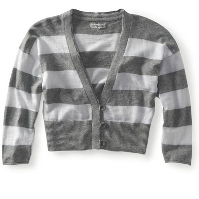 Aeropostale Womens Cropped Stripe Cardigan Sweater
