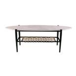 Relckin Faux Marble Cocktail Table White/Black - Holly & Martin