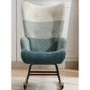 13.15"Modern Patchwork Accent Chair with Solid Wood Armrest and Feet, - 3 of 4