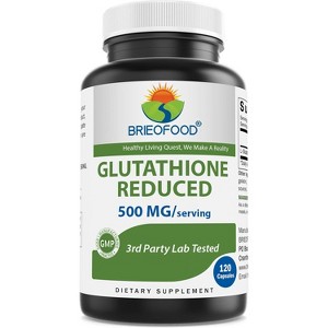 Brieofood Glutathione (Reduced) 500mg per Serving - 120 Capsules - Immune Support Supplement - Collagen & Antioxidant Support - 1 of 4