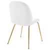 Modway Scoop Performance Velvet Side Gold Stainless Steel Metal Base in White, Dining Chair - 3 of 4