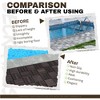 Gulches Wood Interlocking Deck Tiles Checker Pattern, 10PCS 12" x 12" Square Dark Brown Acacia Hardwood Outdoor Flooring for Patio, Bancony, Pool Side - 4 of 4