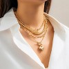HTUTWOO Layered Gold Necklace Non Tarnish Stack for Women Paperclip Chain Necklace Retro Coin Medallion Heart Pendant Necklace Gold Jewelry Set - 2 of 4