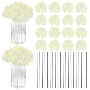 Unique Bargains Plastic Durable Realistic Reusable Silk Hydrangea Flowers with Stems for Home Decor/Wedding 9.84 In - 1 of 4