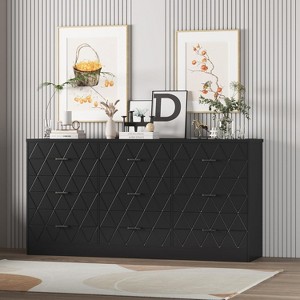 coucheta 9 Drawers Dresser for Bedroom with Power Outlet, Modern Chest of Drawers for Closet, Storage Organizer for Living Room, Hallway, Entryway - 1 of 4