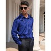 Mens Embosse Dress Shirts Casual Long Sleeve Button Down Regular Fit Shirts - 3 of 4