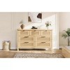 Fluted 7 Drawer Dresser for Bedroom Rattan Chest of Dressers Tall Dresser for Closet with Drawers Boho Night Stand - 3 of 4