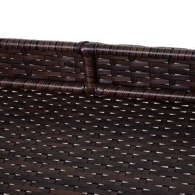 Outsunny 30.75'' Brown Rattan & Wicker Outdoor Serving Cart with Storage