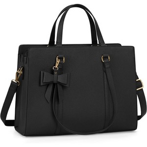 Laptop Bag for Women Waterproof Leather Computer Bag Large Lightweight Briefcase - 1 of 4