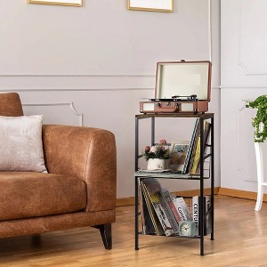 HDZNVF 30.9 in H Media Shelves, 3 Tier Record Player Stand - 1 of 4