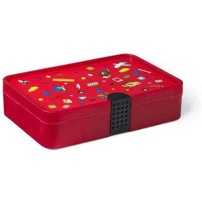Room Copenhagen LEGO Sorting Box Brick Storage with Organizing Dividers | Red