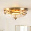 Rennnsan Luniva 13"W 2-Light Bowl Hammered Glass Classic Dimmable Flush Mount - 2 of 4