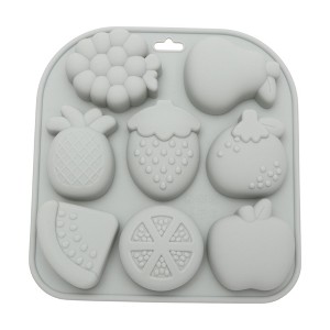 Unique Bargains Candy Moulds 8-Cavity Grape Strawberry Pear Candy Mould Hand Wash Gray 6.81"x6.5"x0.87" 1 Pc - 1 of 4